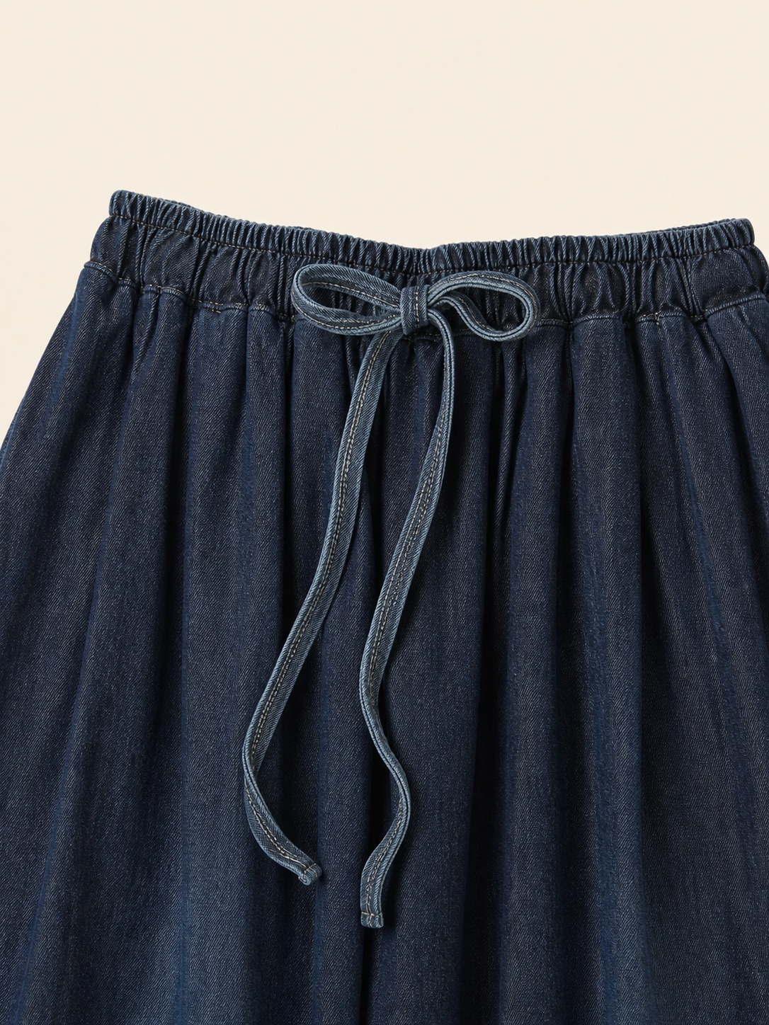 Dark Blue High-Waisted Wide-Leg Jeans