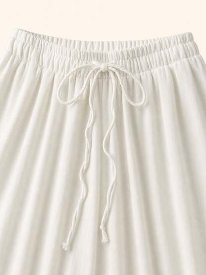 High-Waisted Wide-Leg Drawstring Pants