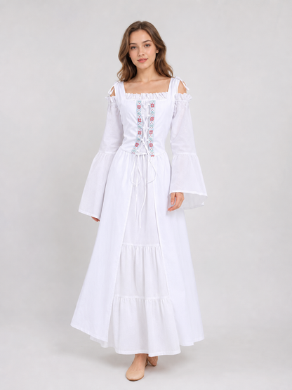 White Palace-Style Cosplay Costume with Corset Bodice