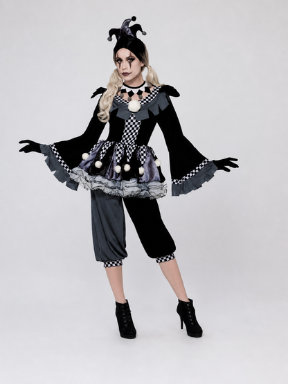 Gothic-Style Clown Costume for Halloween