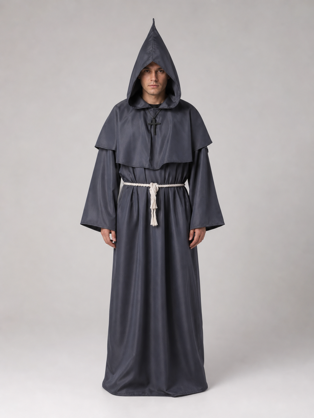 Long Hooded Carnival Robe with Belt