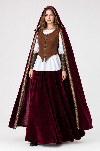 Little Red Riding Hood Costume with Cape and Skirt for Stage