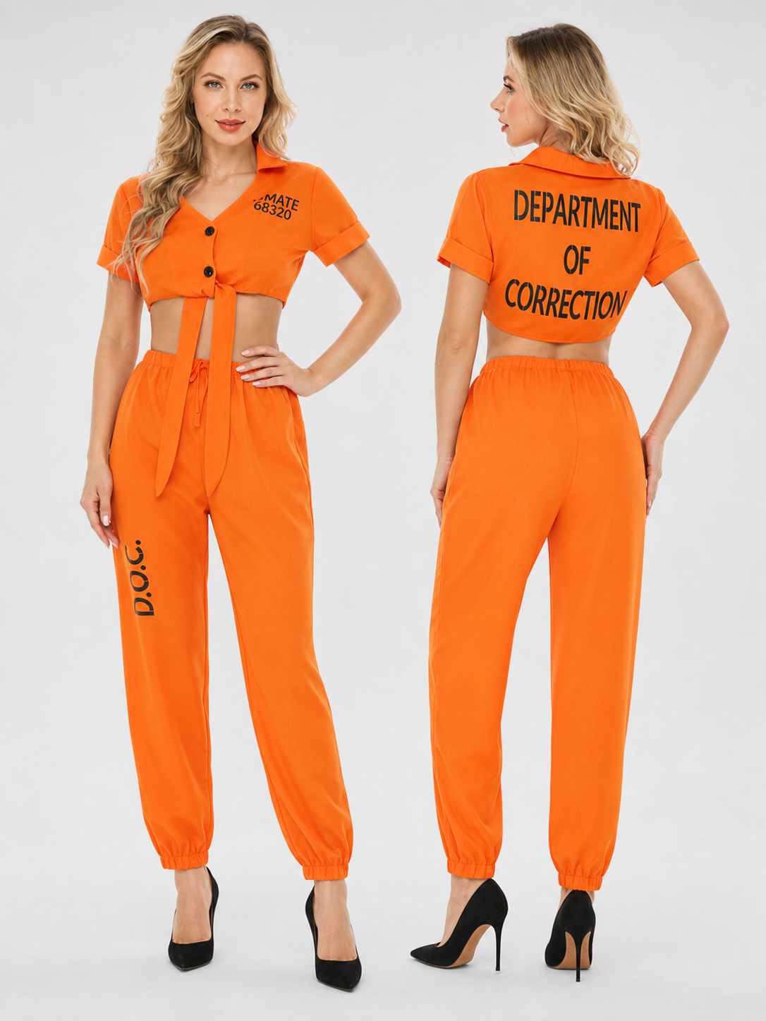 Halloween costume, orange printed set
