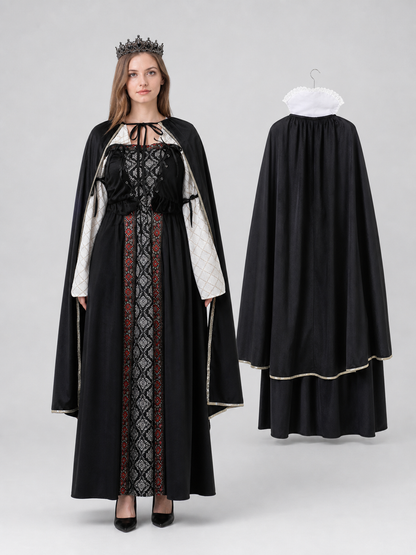 Queen Costume Dress with Cape and Crown