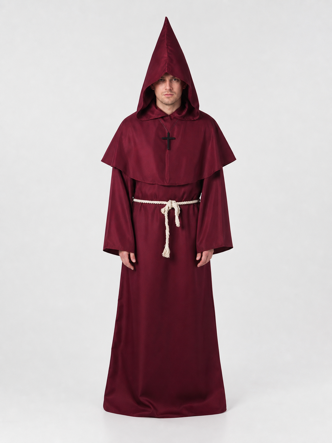 Halloween Hooded Wizard Robe with Belt