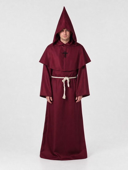 Halloween Hooded Wizard Robe with Belt
