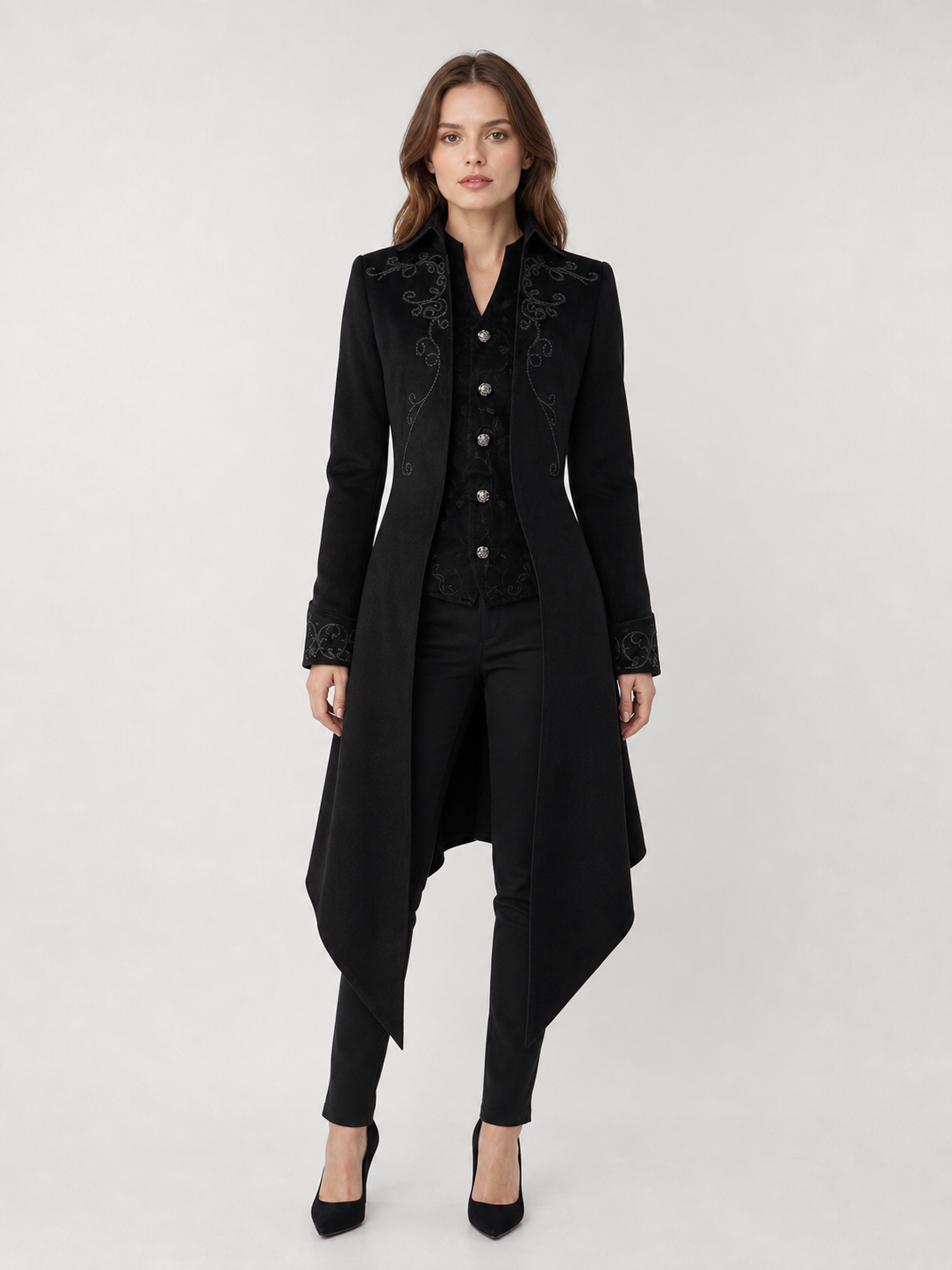 Carnival Gothic Frock Coat with Embroidery