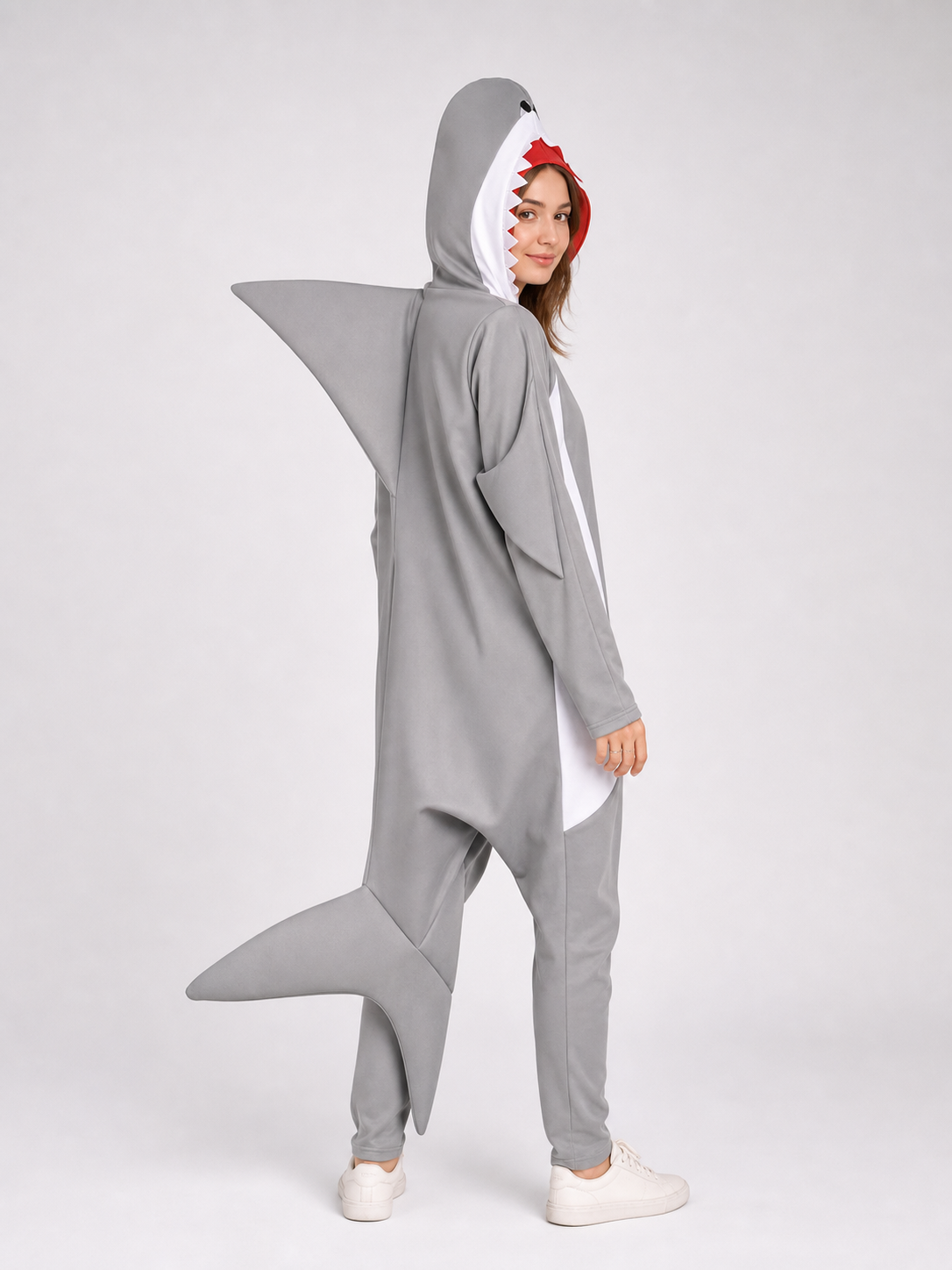 Adult Shark Jumpsuit Costume with Hood