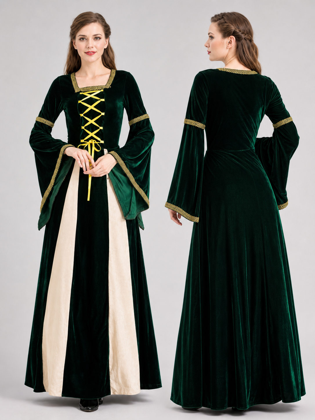 Medieval-Style Carnival Dress with Lacing