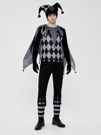 Jester-Style Clown Cosplay Costume for Halloween