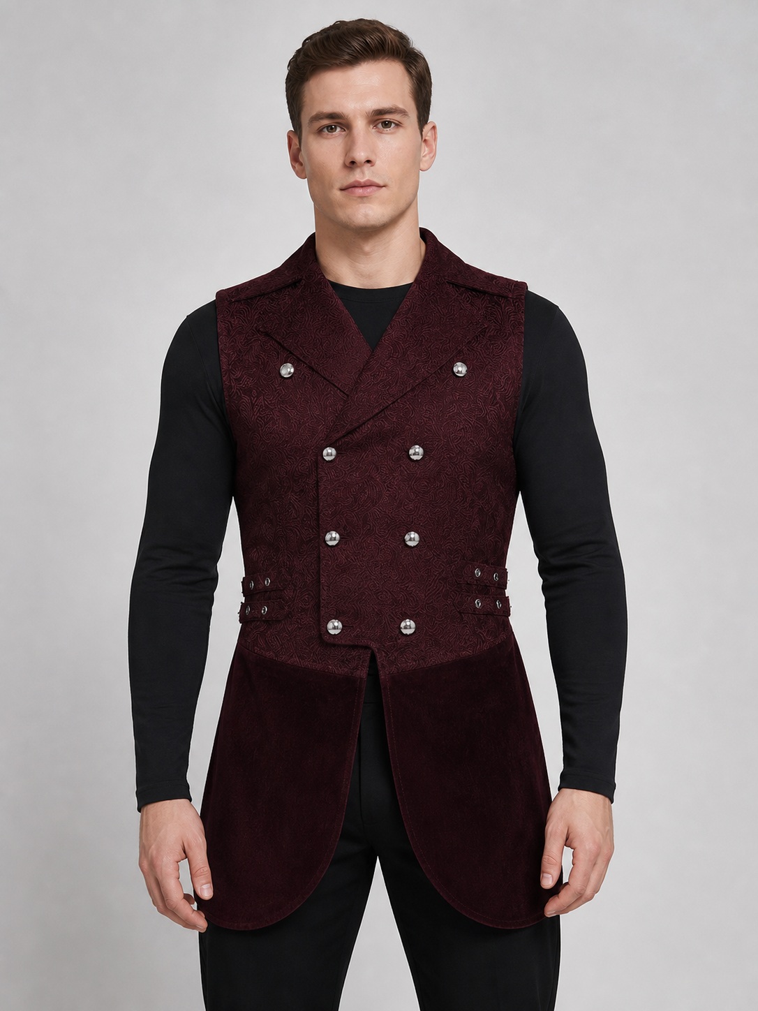 Victorian-Style Suit Vest, Wine
