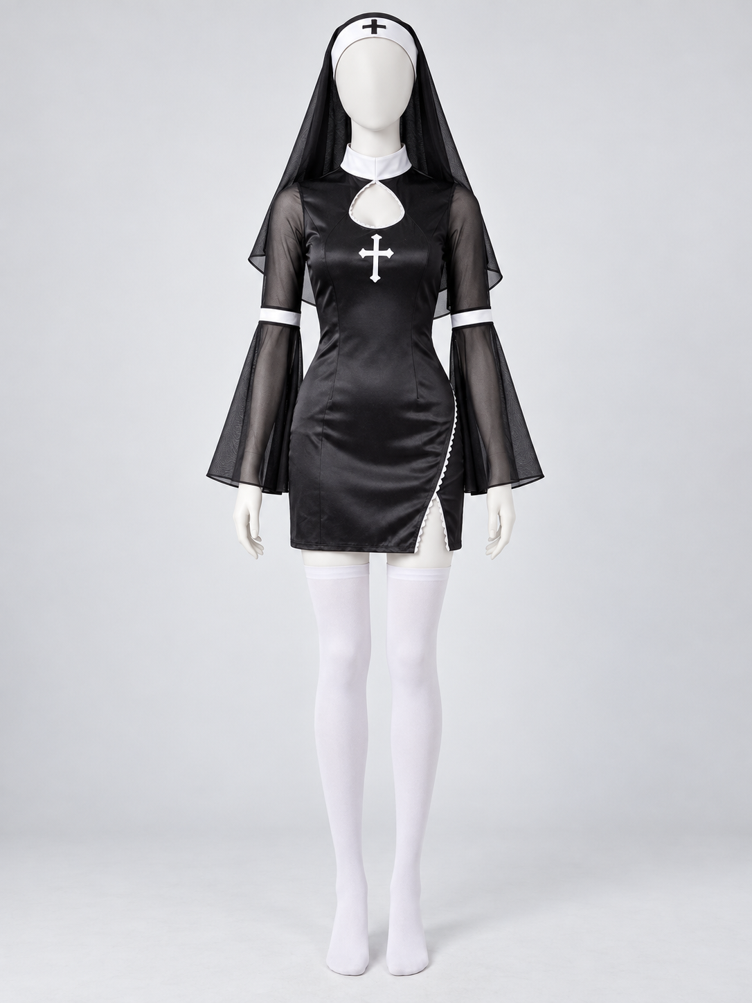 Carnival costume with hood and crosses