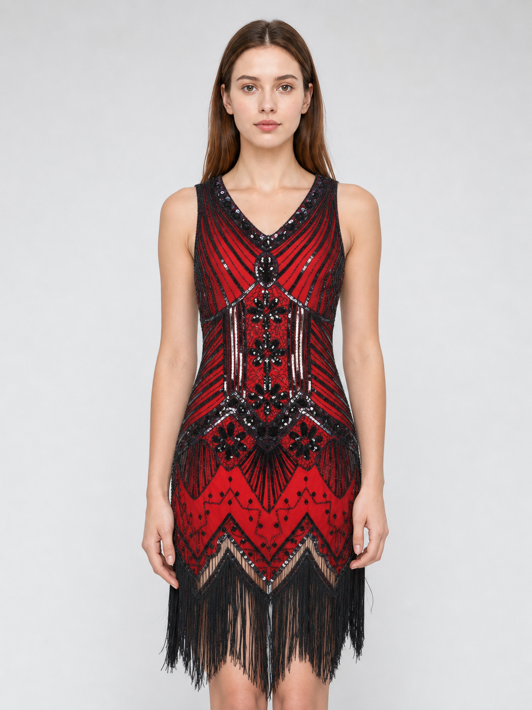 Gatsby-Style Fringe and Sequin Dress
