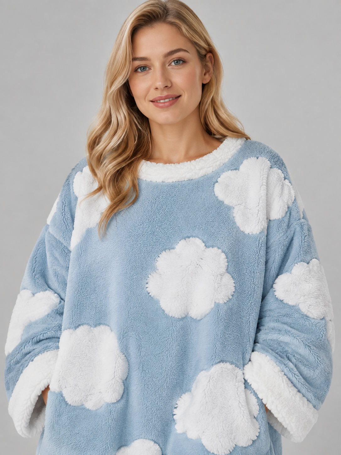 Pet Blanket with White Clouds Wearable Blankets detail 2
