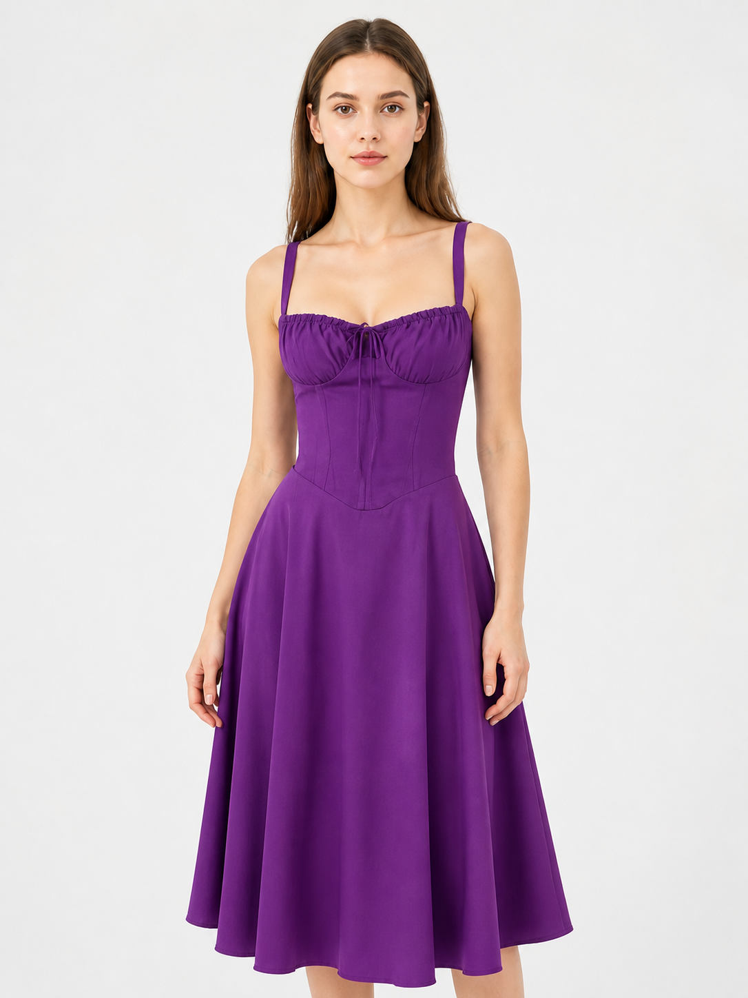 Purple Spaghetti-Strap Dress with a Full Skirt Costume Dresses detail 3
