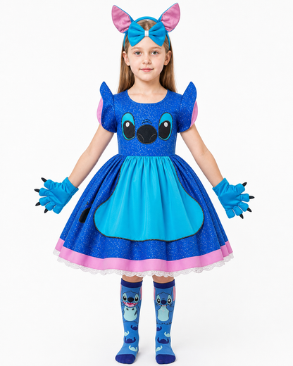 Stitch Halloween Costume Dress with Ears Costume Dresses detail 2