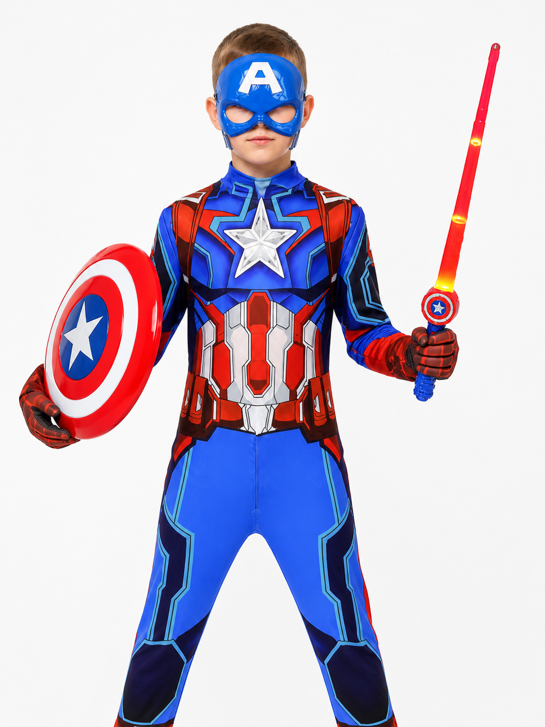 Children's Captain America Costume with Mask Costume Masks detail 3