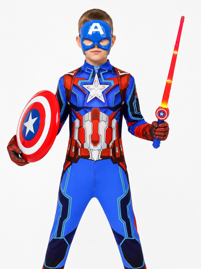 Children's Captain America Costume with Mask Costume Masks detail 3