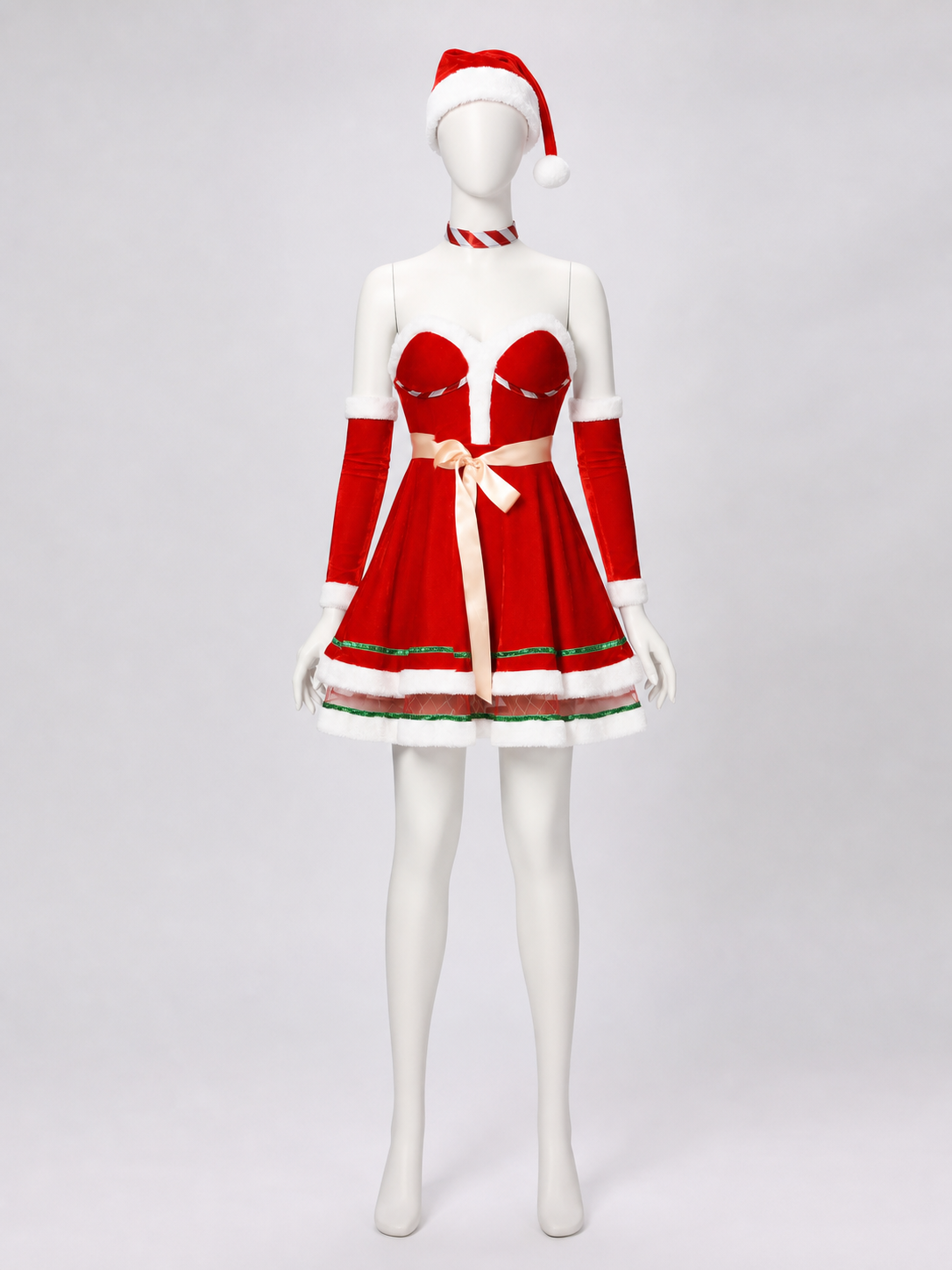 New Year's Costume Dress with Full Skirt and Trim