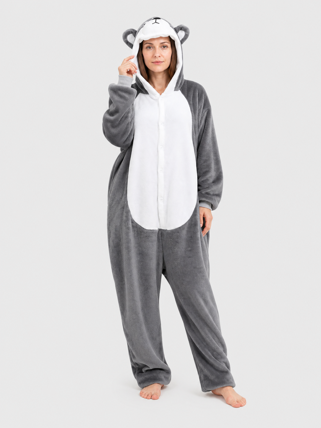 Husky Flannel Hooded Kigurumi Pajama product detail 3