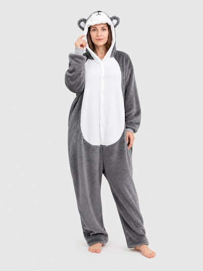 Husky Flannel Hooded Kigurumi Pajama product detail 3
