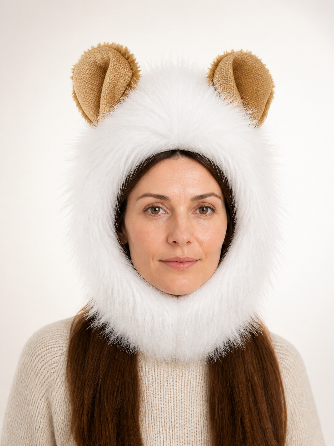 White Lion Mane Carnival Headpiece for Halloween Costume Headwear detail 2