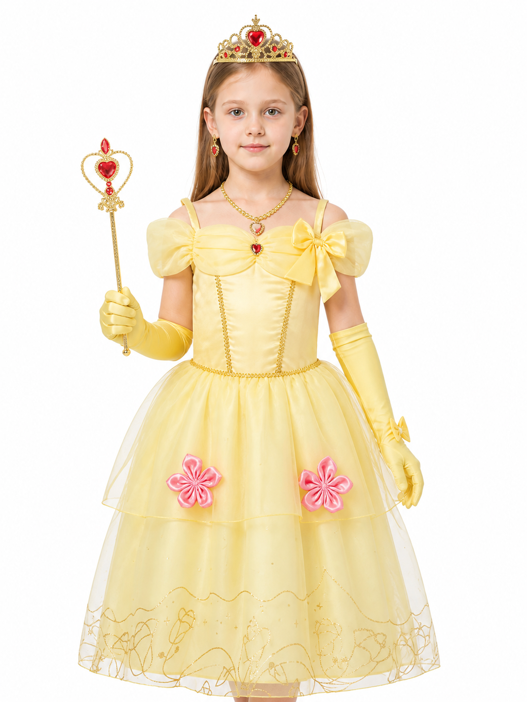 Princess costume with a full skirt and crown for Halloween Costume Headwear detail 3