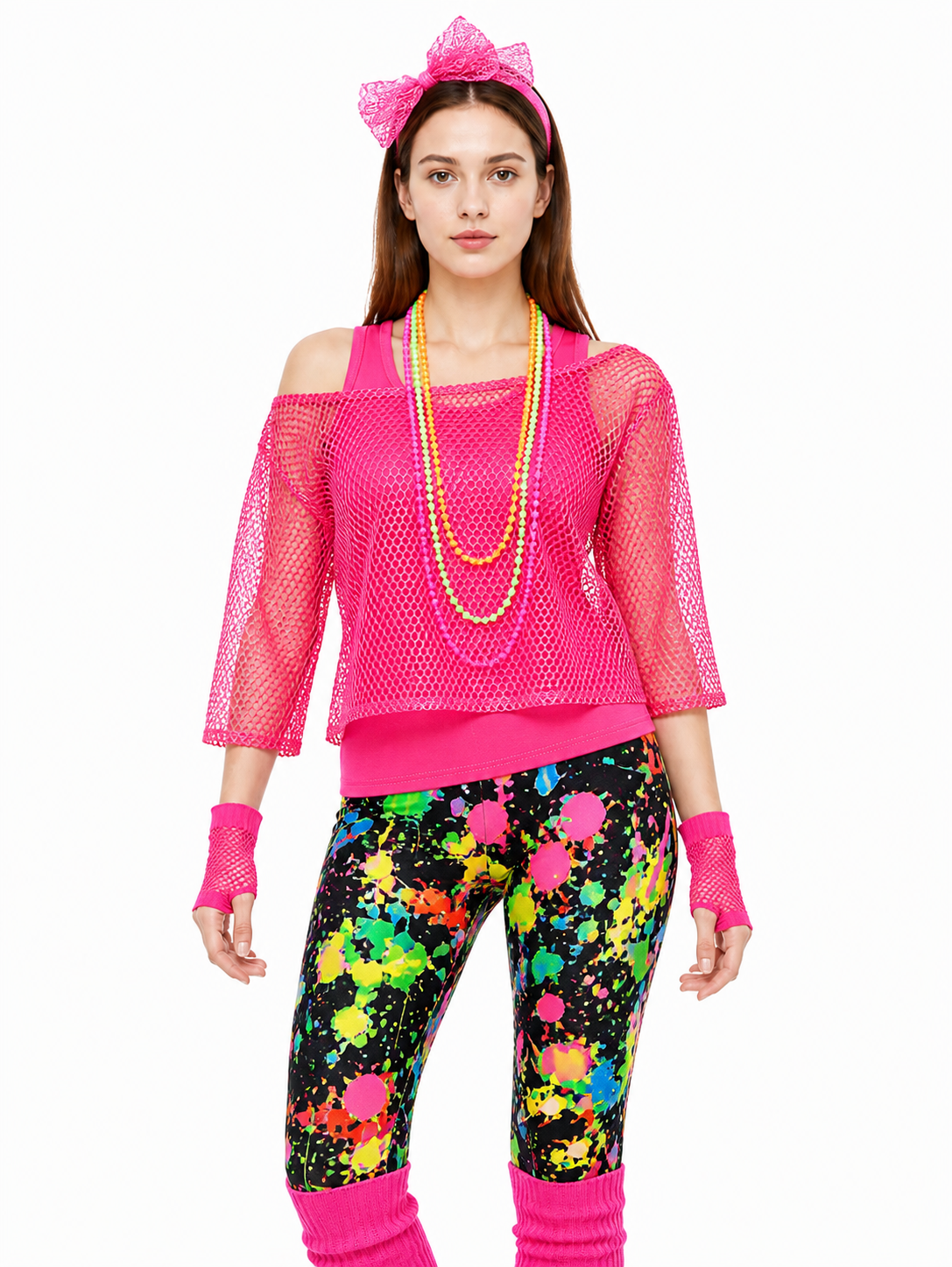 Retro Costume with Mesh Top and Printed Pants Costumes detail 3