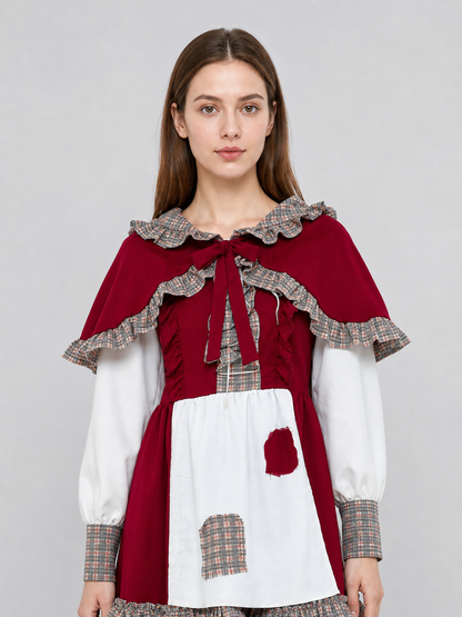 Children's Little Red Riding Hood Costume with Dress and Cape Costume Dresses detail 2