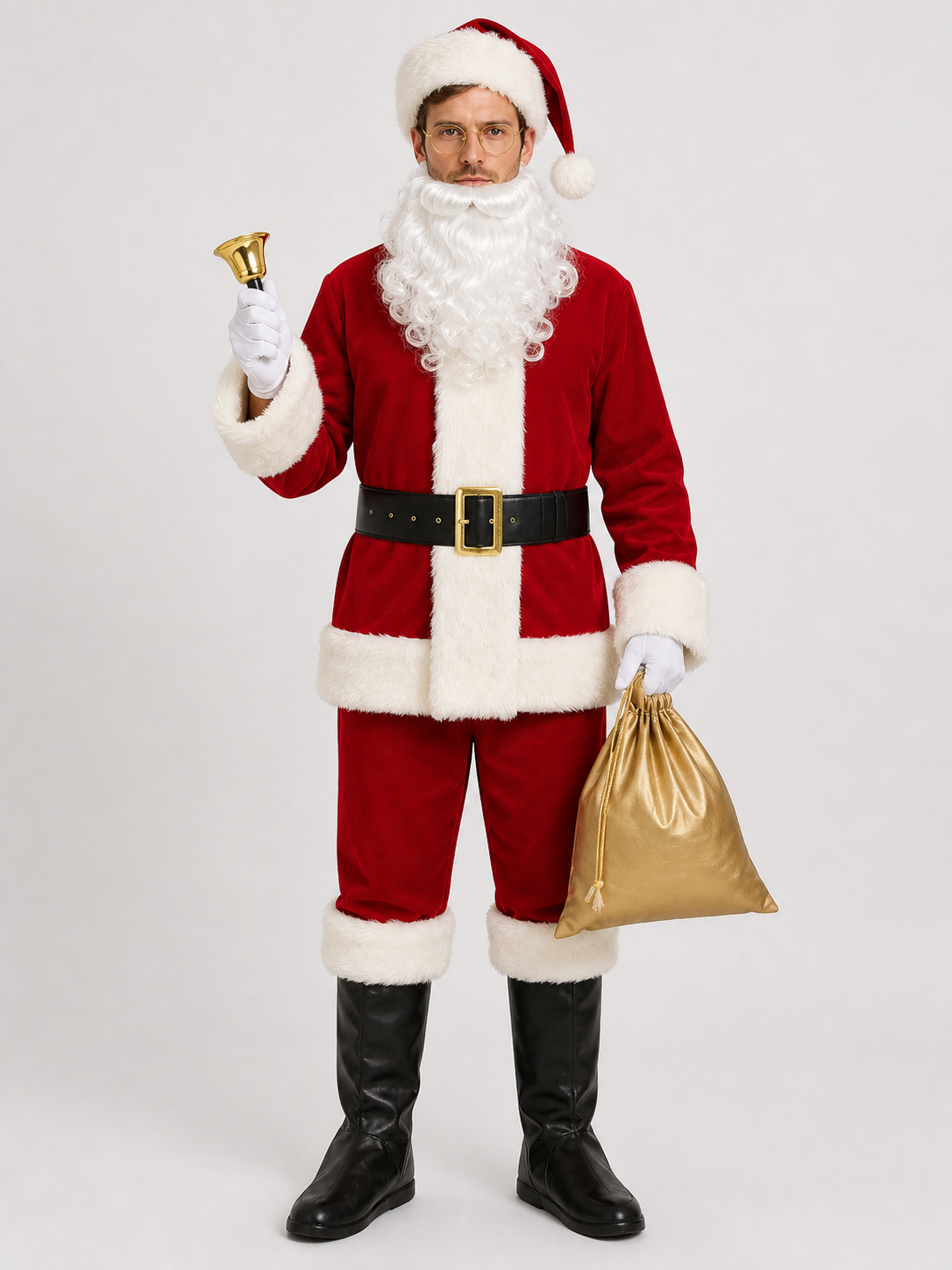 Santa Claus Costume, Red 11-Piece Set Costumes detail 3