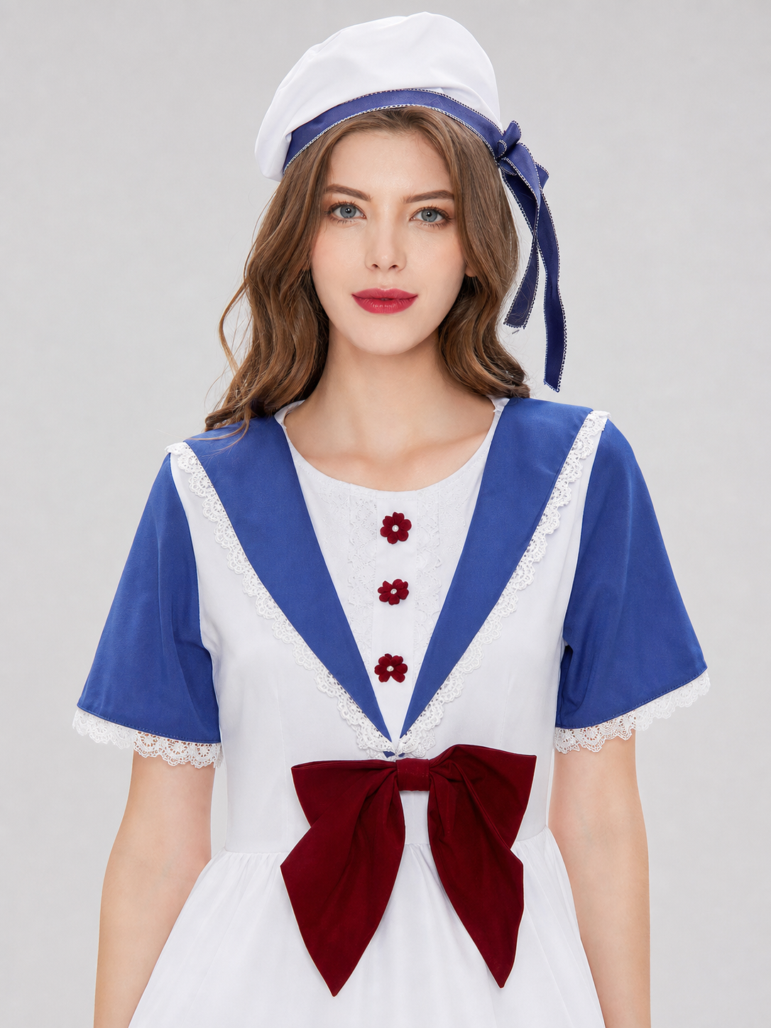 Cosplay Dress Costume with a Bow and Ruffles