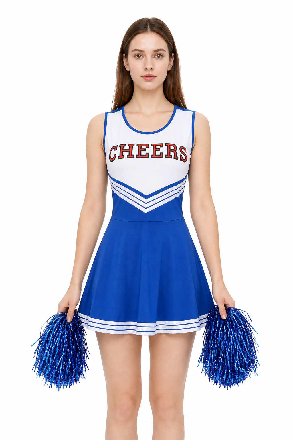 Cheerleading Costume, Dress with Pom-Poms