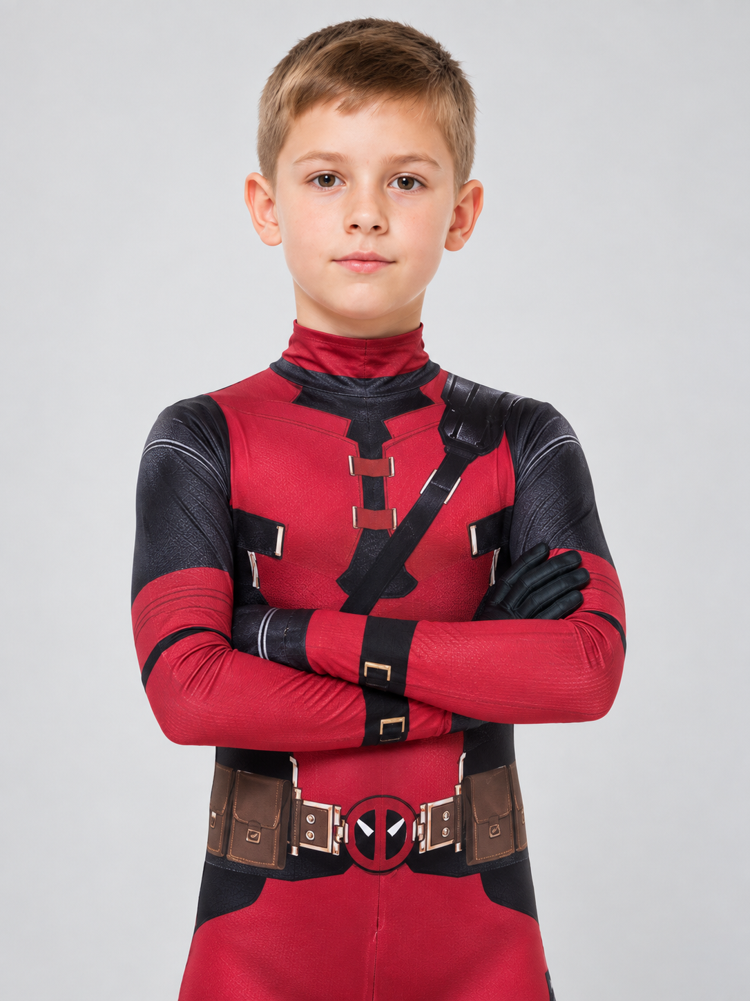 Red and Black Cosplay Costume with Mask