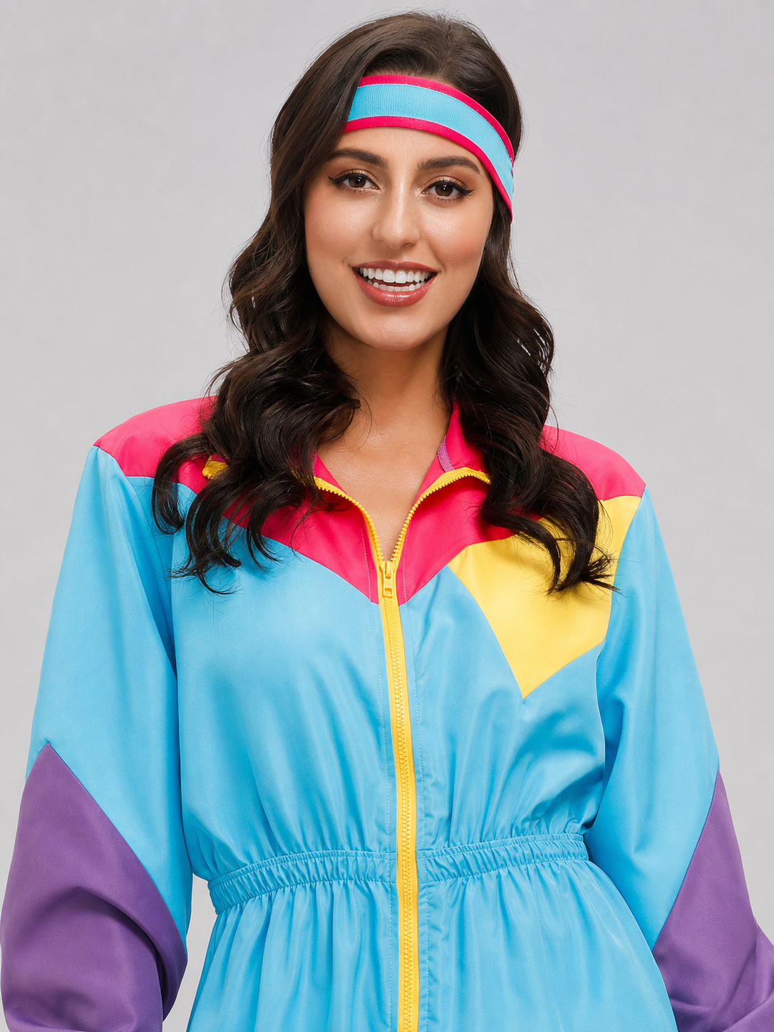 Retro Disco-Style Jumpsuit with Color Inserts