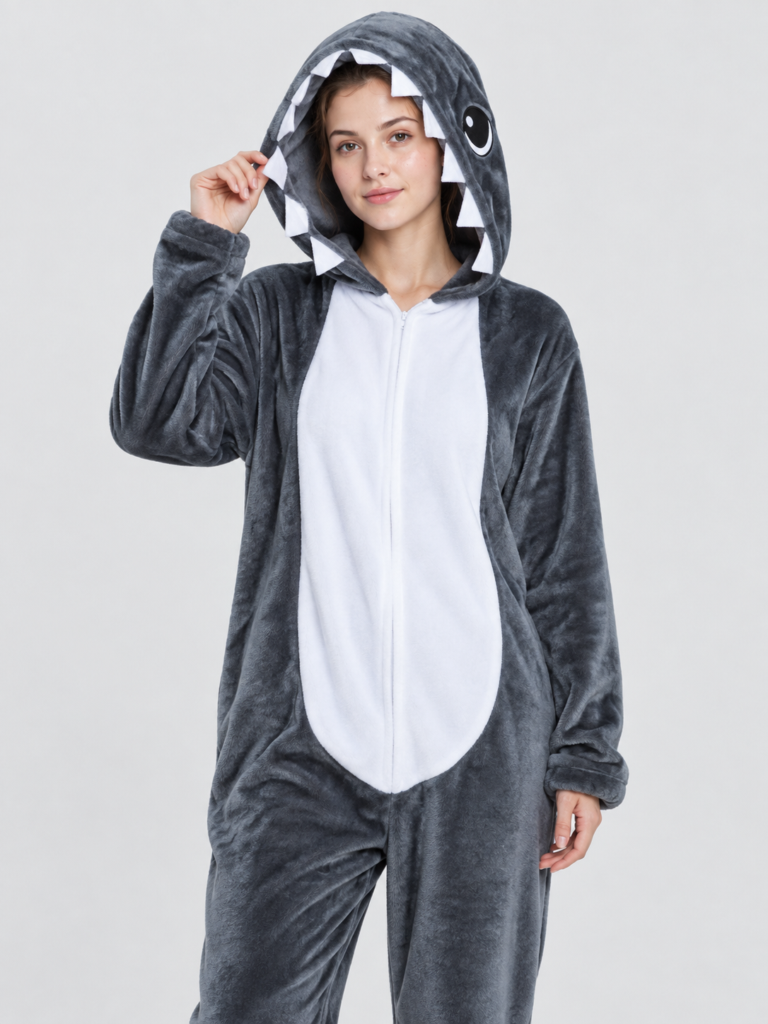 One-Piece Pajama with Hood and Sea Lion Face