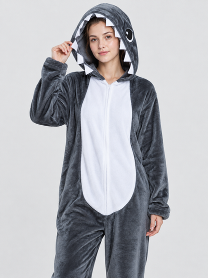 One-Piece Pajama with Hood and Sea Lion Face