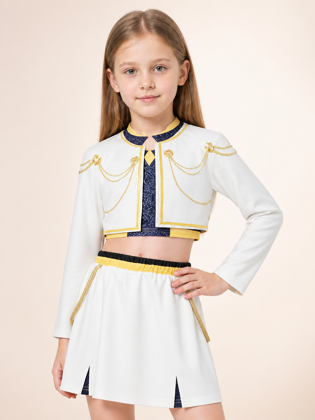 White and Blue Halloween Costume Set upper body view