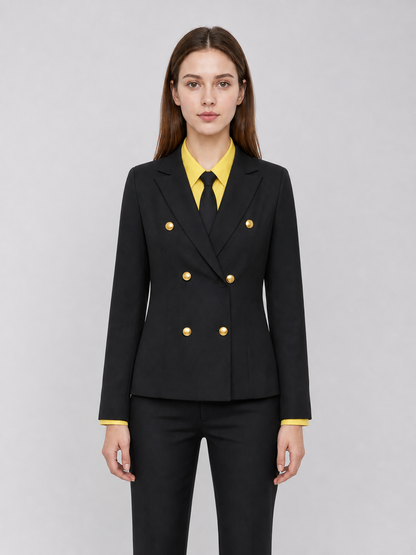 Sanji Wano Cosplay Costume: Black Double-Breasted Suit
