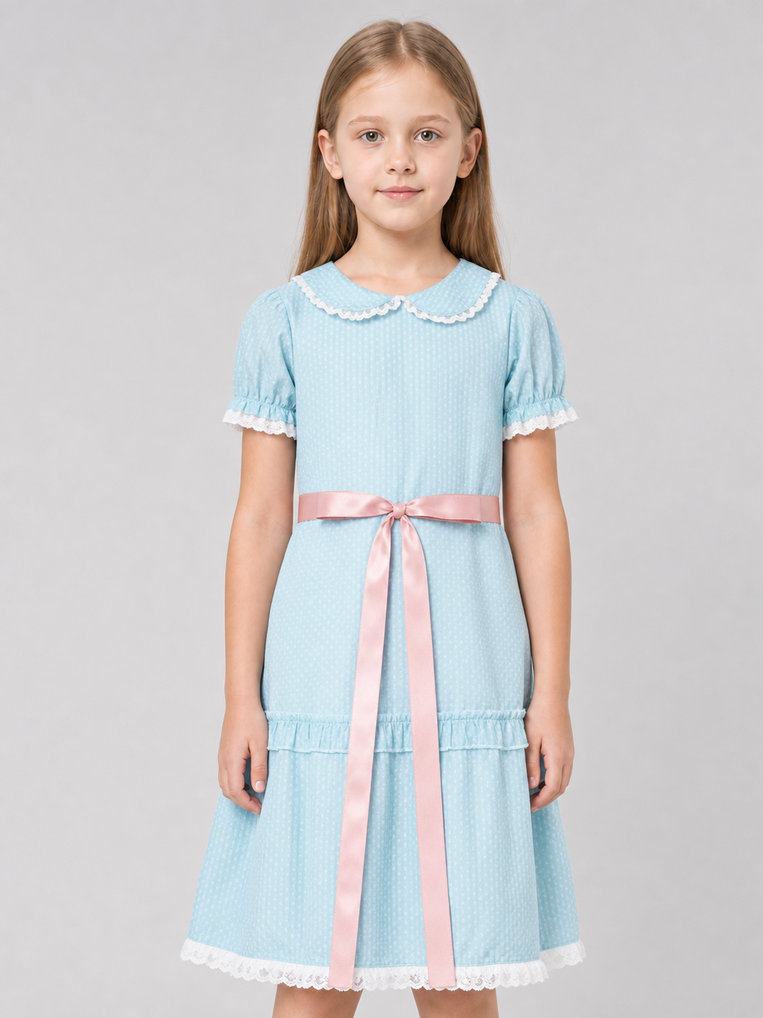 Shining Cosplay Dress with Collar and Sash