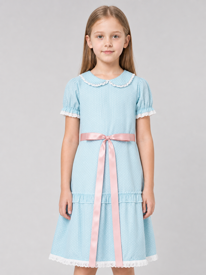 Shining Cosplay Dress with Collar and Sash