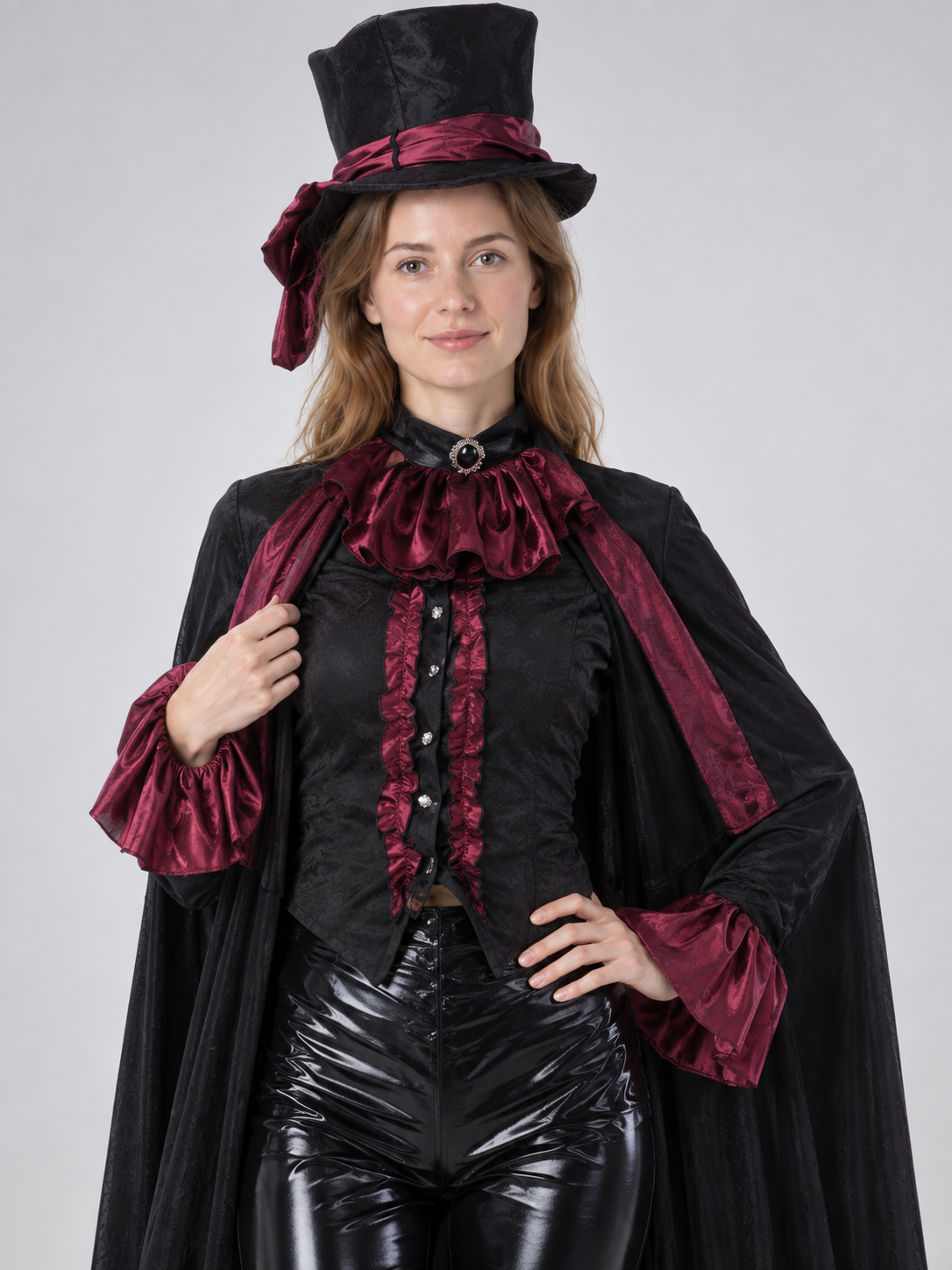 Vampire Costume with Top Hat and Cape