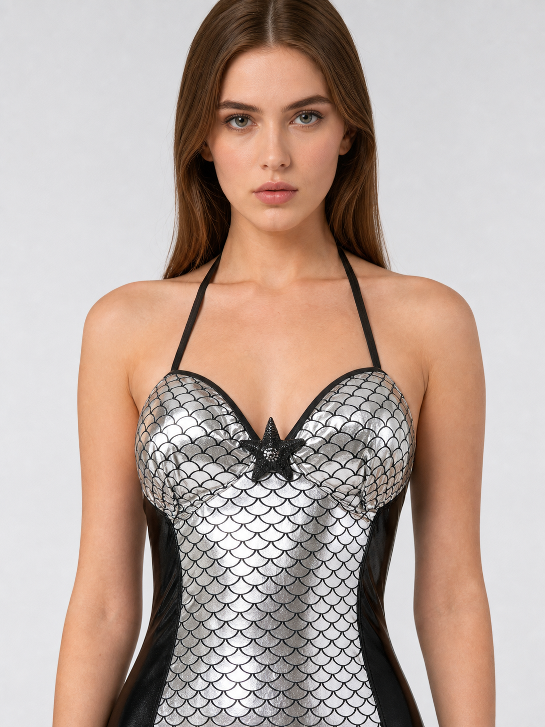Mermaid Performance Costume with a Scales Pattern