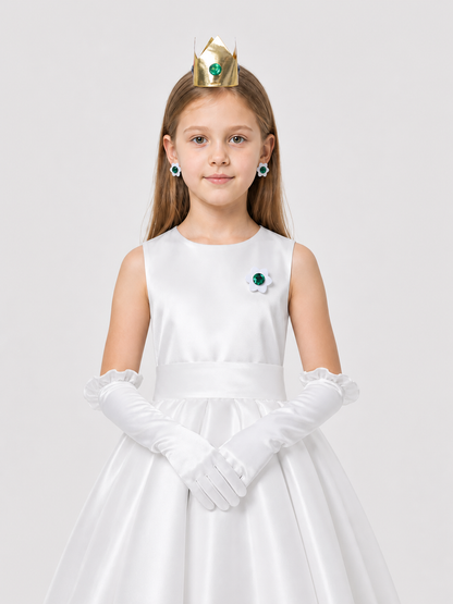Daisy Accessories Set: Crown, Brooch, Earrings, and Gloves Costume Headwear detail 3