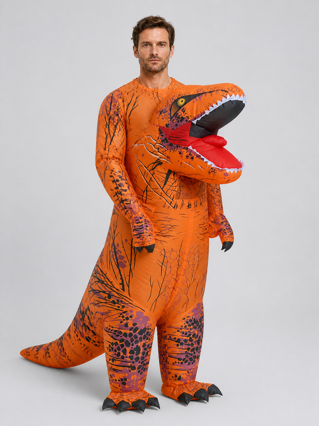 Inflatable Tyrannosaurus Costume for Halloween, Orange Costumes detail 3