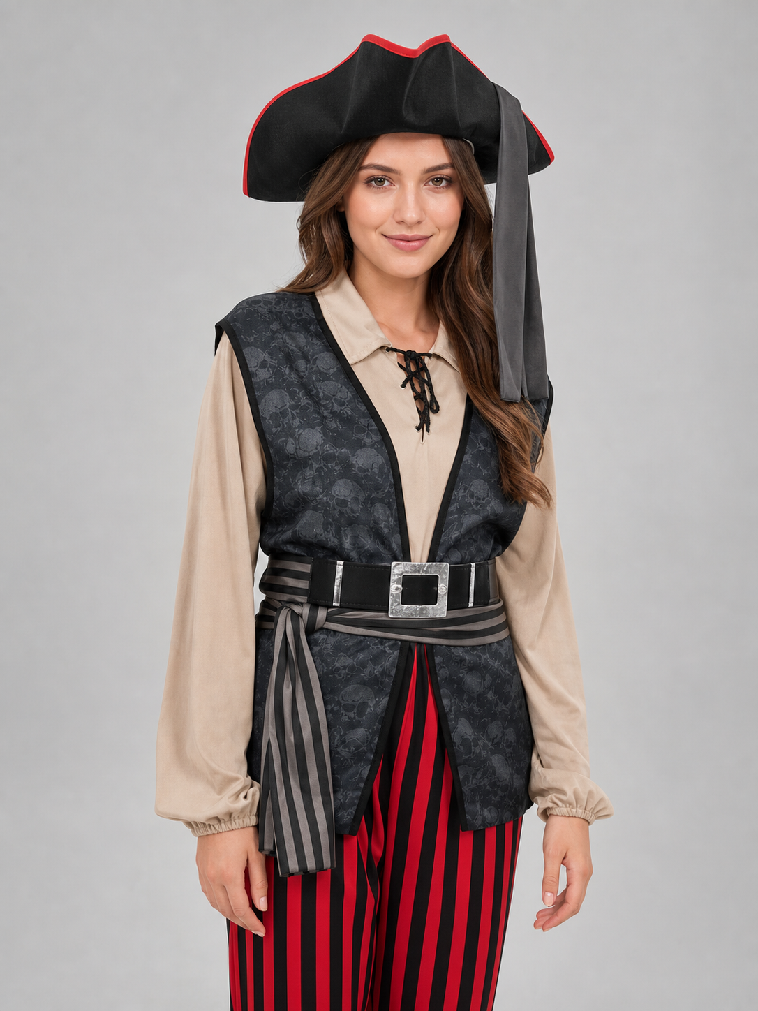 Pirate Costume with Vest, Hat, and Belt