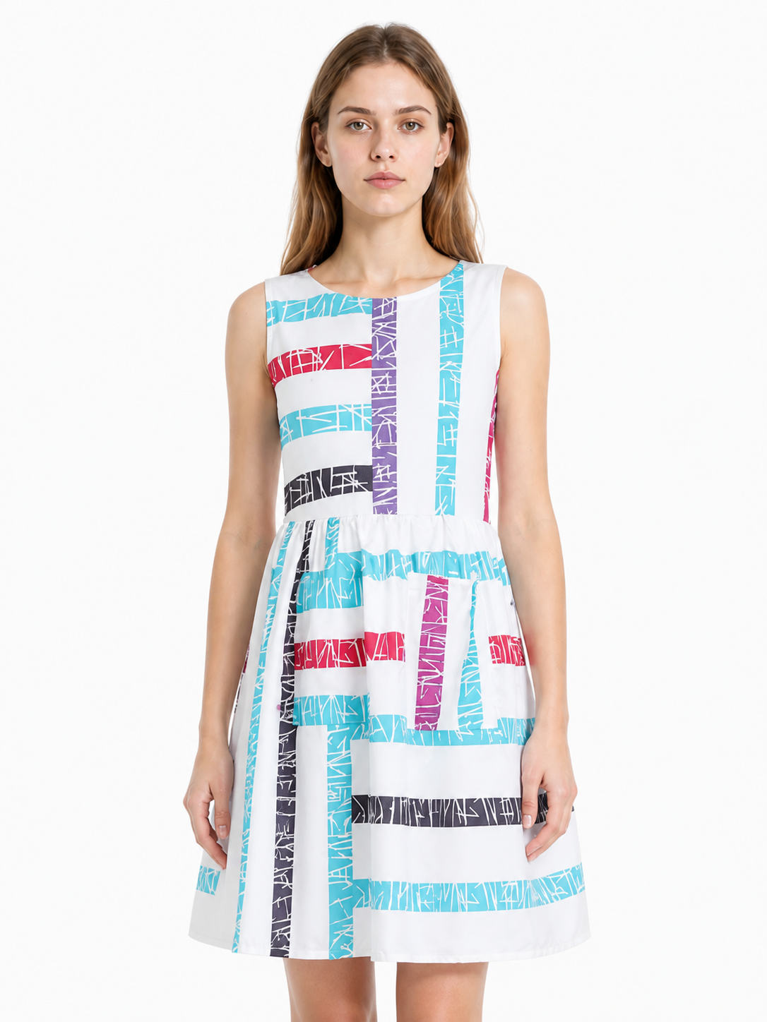 Children's Multicolor Plaid Sleeveless Dress Costume Dresses detail 3