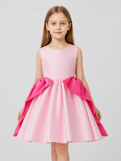 Children’s Party Dress with a Full Skirt and Large Bow