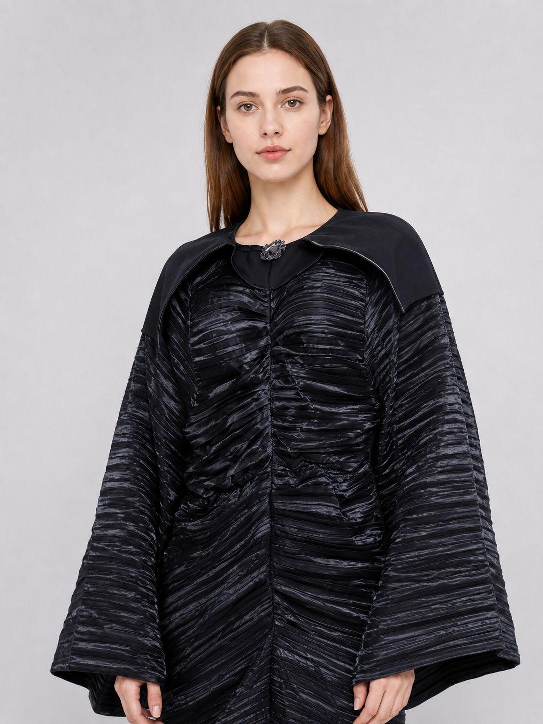 Long Black Dress with Bell Sleeves Costume Dresses detail 2