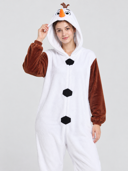Snowman Kigurumi Pajama White with Brown Sleeves