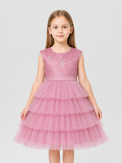Sleeveless Sequin Tutu Dress for Birthday Celebrations